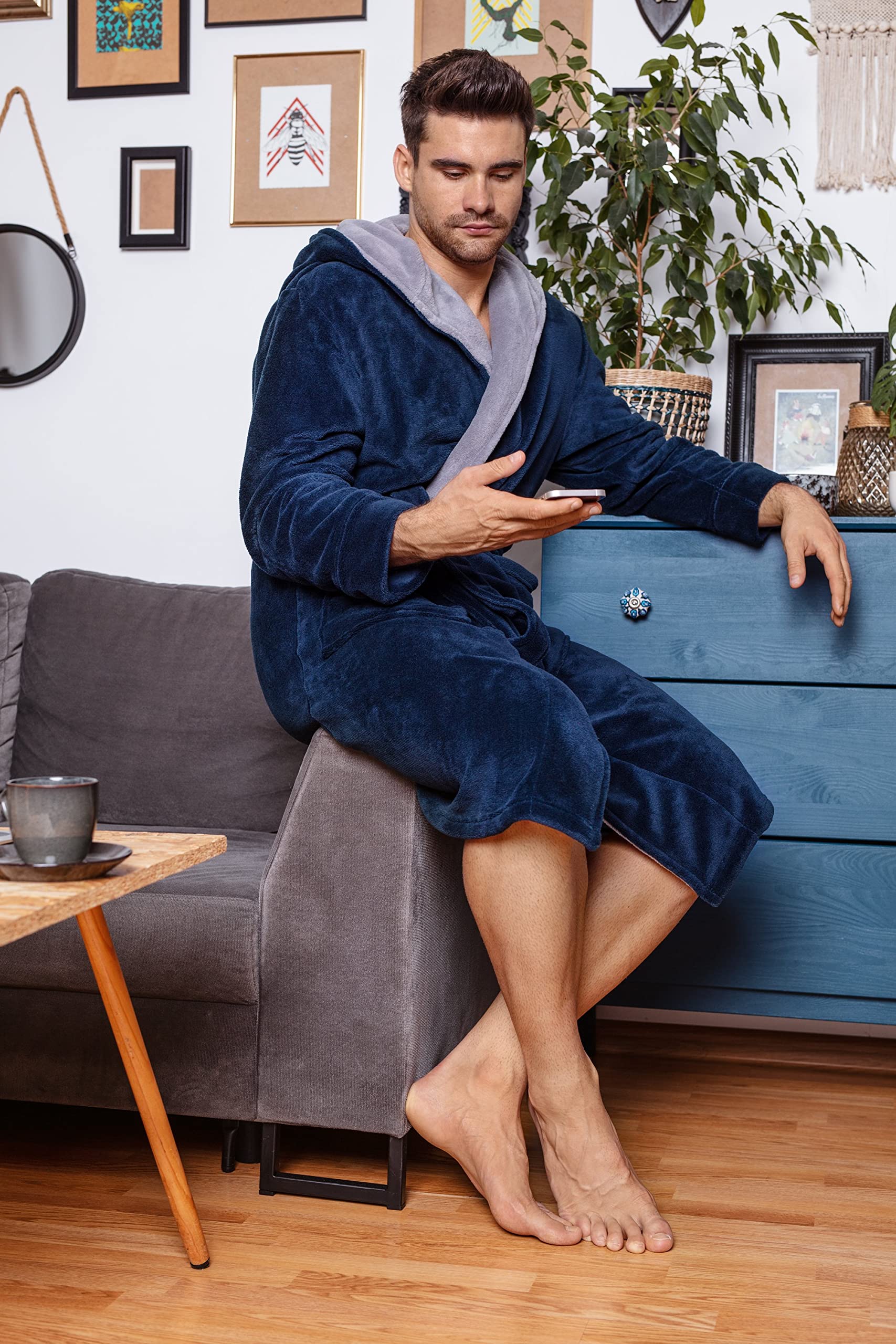 Envie - Adam - Albornoz con capucha para hombre