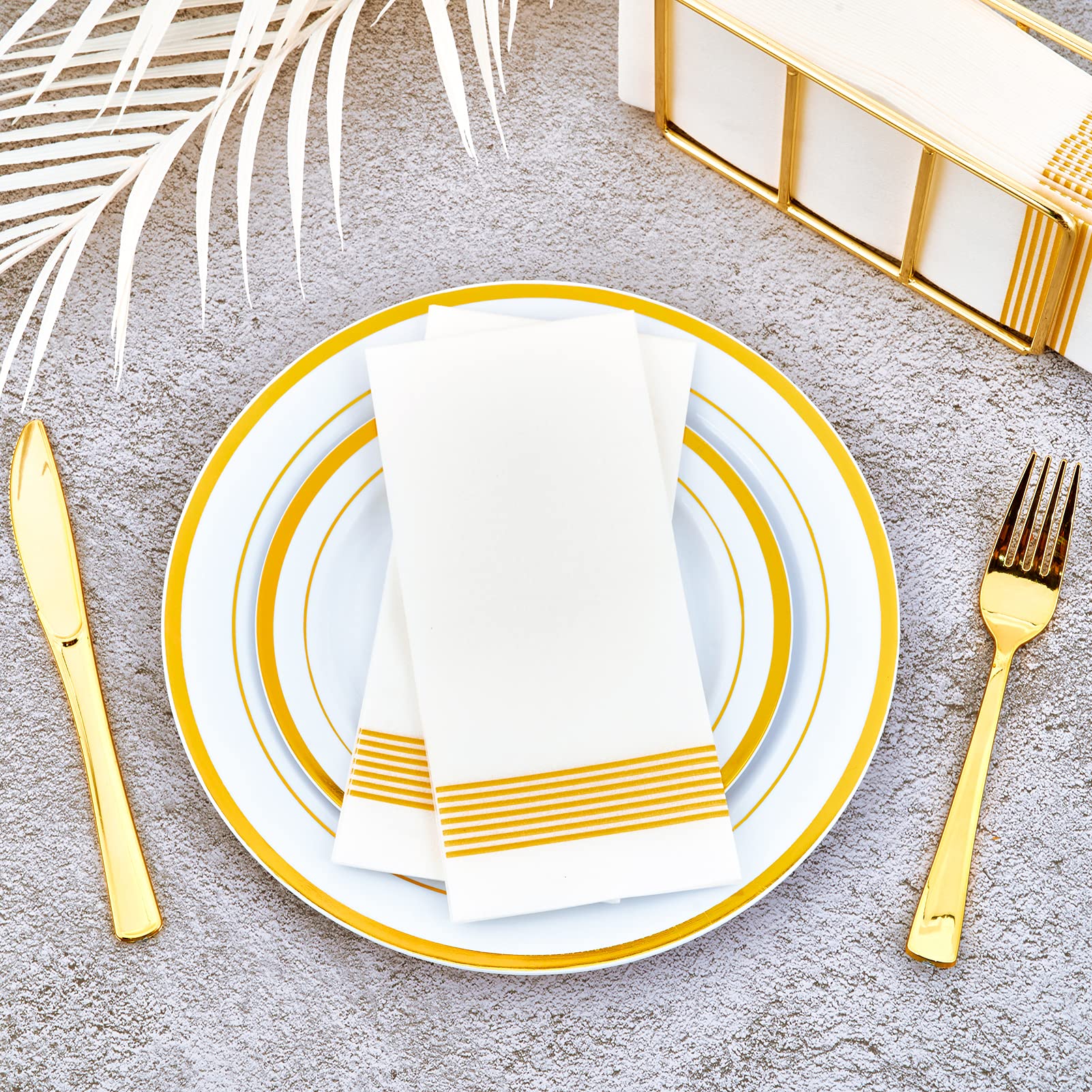 200 paquetes de toallas de invitados desechables como lino, servilletas desechables de papel para cocina, toallas de mano desechables para el baño, servilletas de boda, servilletas de fiesta (oro a
