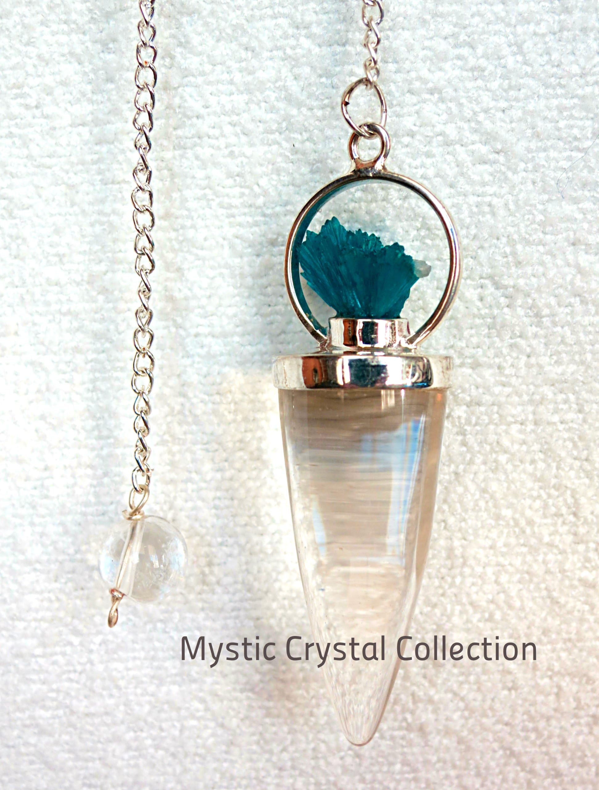 Clear Quartz Crystal with Cavansite Pendulum Reiki Cleansed and Charged