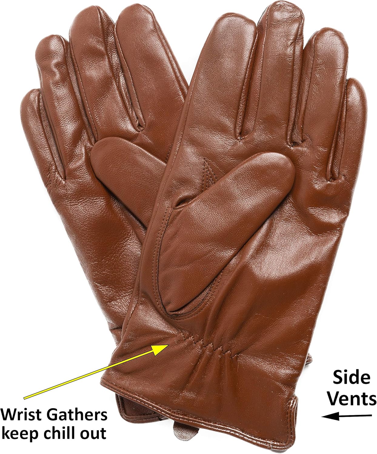 Men's Cashmere Lined Sheepskin Leather Gloves, Touchscreen, Winter Leather Gloves for Men, Gift Box - Image 6