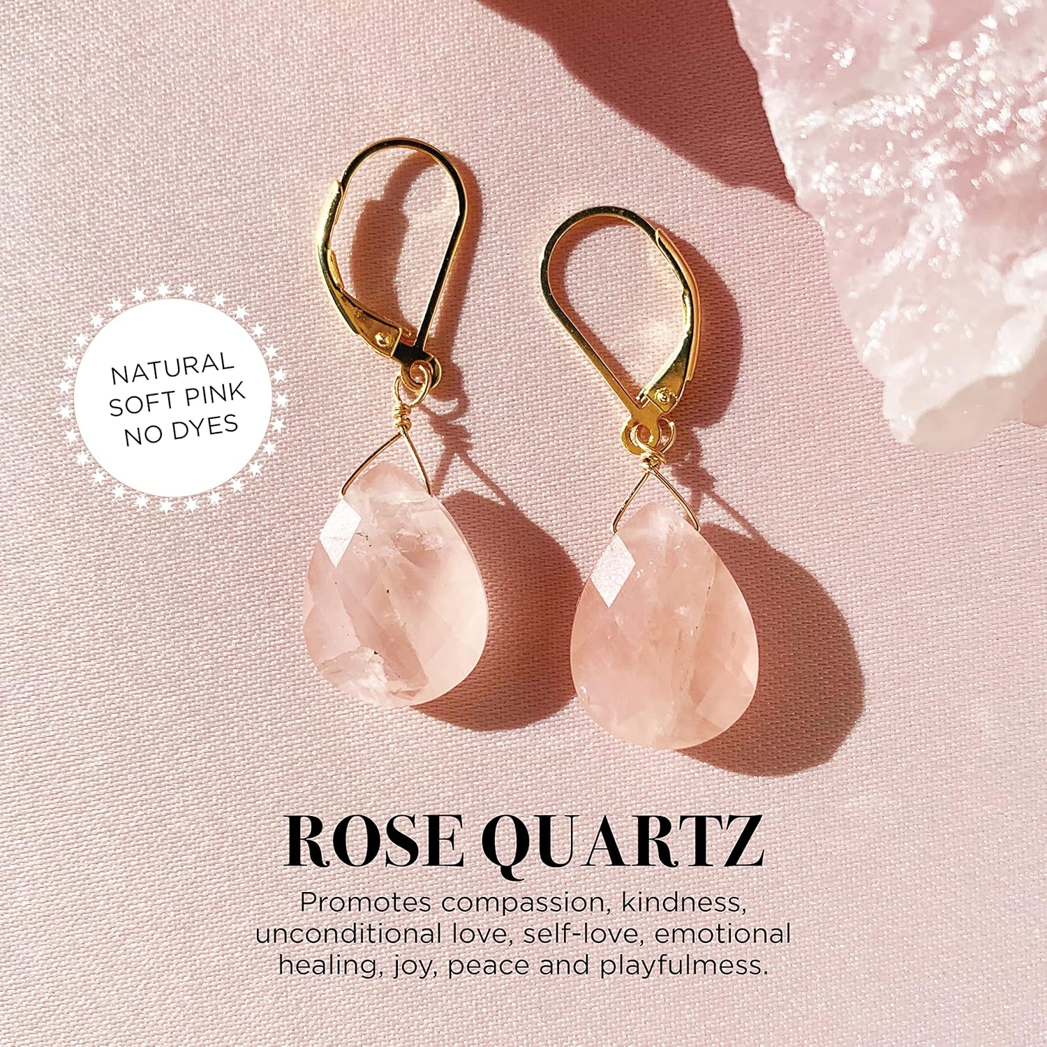 Natual Gemstone Earrings, Hypoallergenic 925 Sterling Silver Dangle Drop Jewelry, Gift for Women Handmade in USA - Image 3