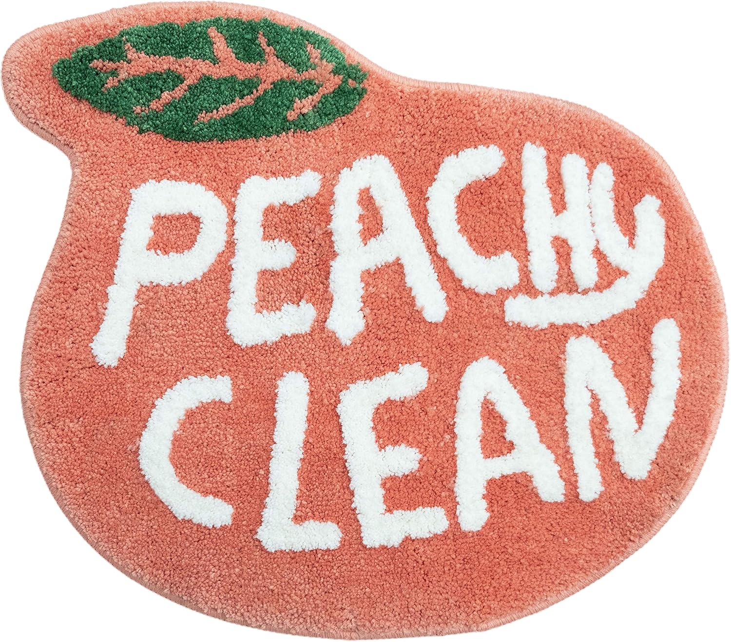 UNIBATH Peach Bathroom Rugs and Mat Cute Cartoon Bath Mat Kids Bathroom Decor Peachy Plush Coral Pink Non-Slip Foot Mat Absorbent Bathtub Rug Washable