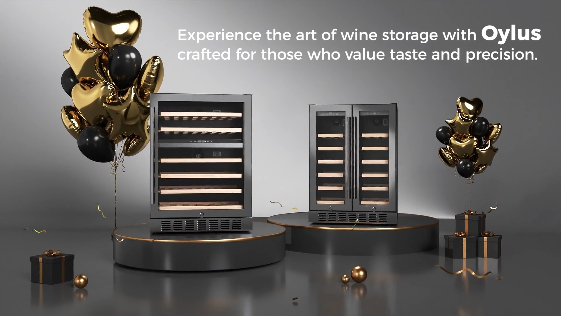 Image of 24 inch Wine Fridge, 46 Bottles Dual Zone 41-64F /41-64F Wine Cooler