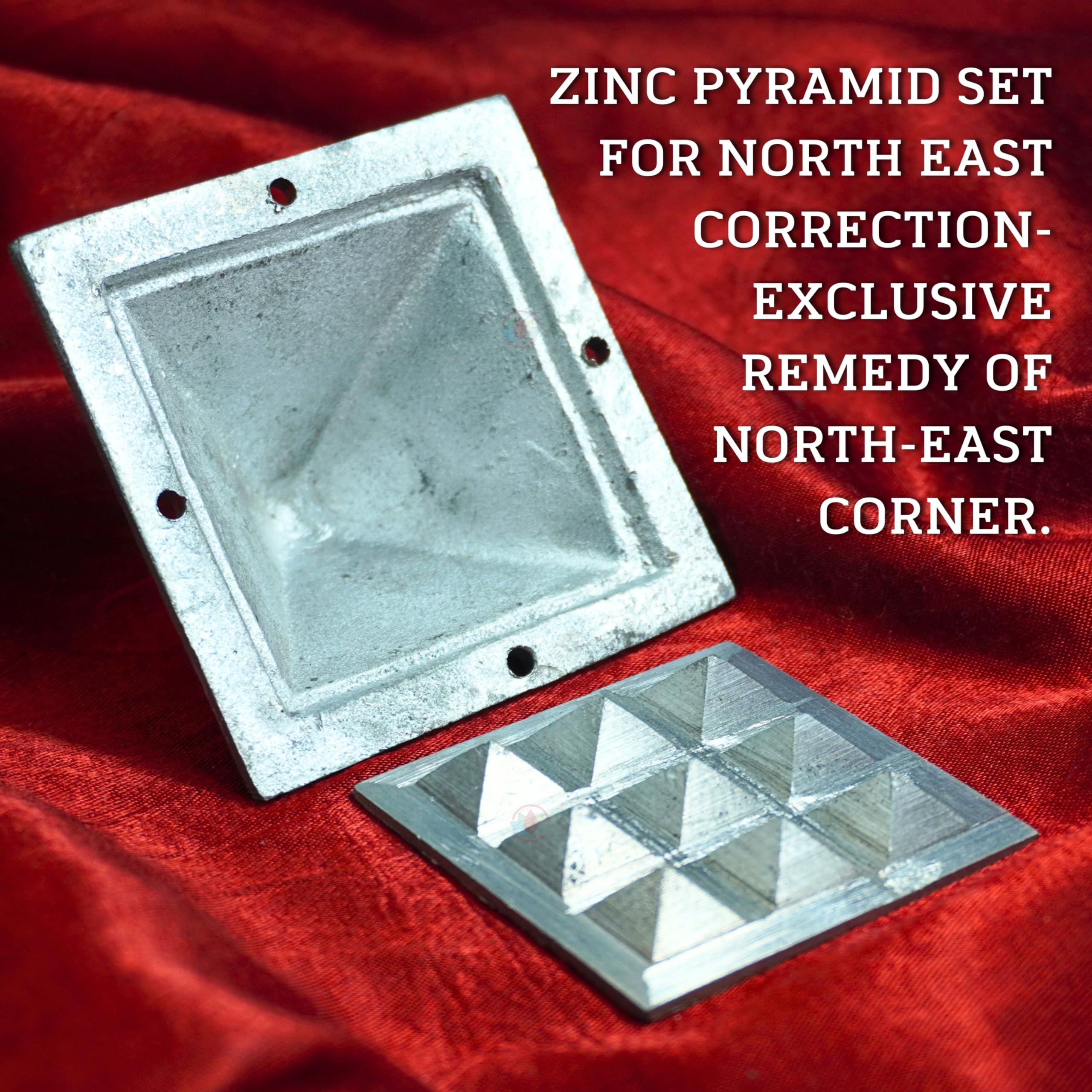 REMEDYWALA Zinc Pyramid Vastu With Base 9 Plate | North East Dosha Remedies for Home, Office, Bedroom, Toilet, Kitchen, Entrance Main Door | Size 2.5 Inch 1