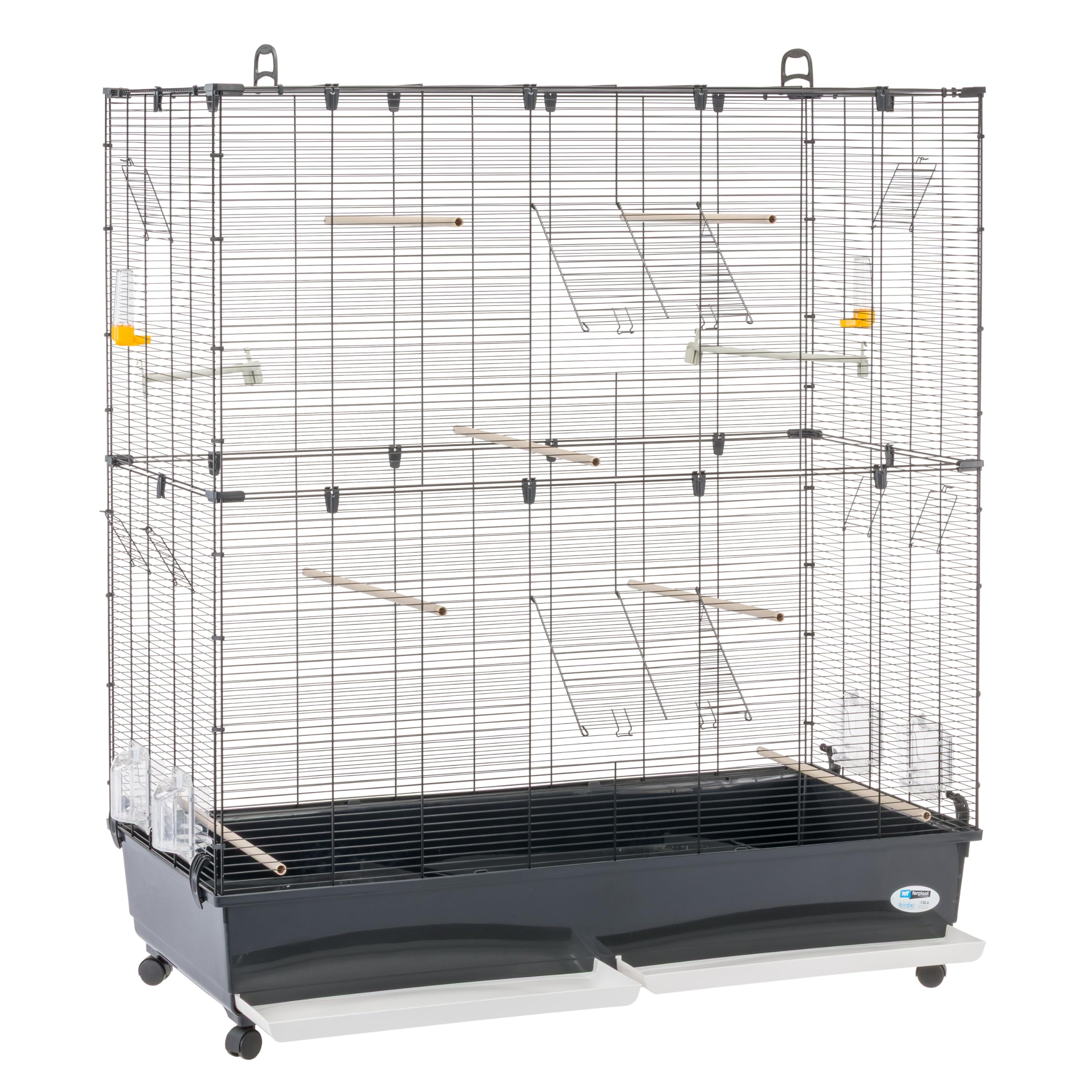Ferplast Voliera per Uccelli Gabbia per Uccelli, Canarini, Bengalini, Cocorite, Inseparabili, in Metallo, Accessori: Ruote Posatoi Mangiatoie Girevoli, 118 x 59 x h 135 cm.