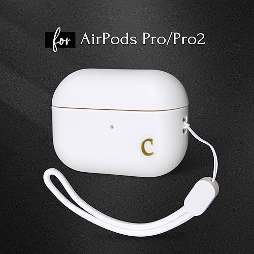 Miniatura 2 de COLLECTIVE HOME - Funda AirPods Pro de 1 y 2 generación, diseño de letras personalizadas, elegante y seguro con cordón, material de TPU de alta