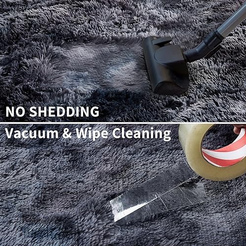 Miniatura 6 de JKMAX Alfombras peludas para sala de estar, alfombra de felpa suave gris de 4 x 6 pies para dormitorio, guardería, habitación de niños, decoración