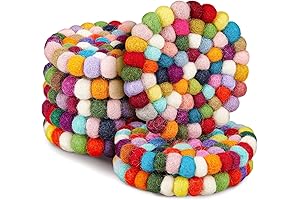 8 Pcs Round Felt Ball Coasters