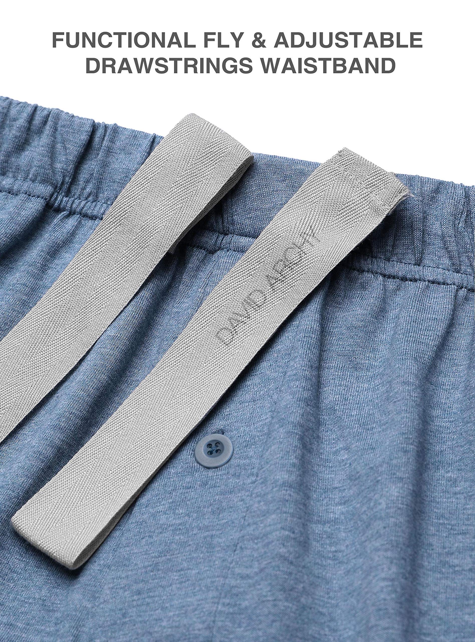 DAVID ARCHY Pigiama da Uomo in Cotone a Maniche Lunghe e Pantaloni con Tasche, Morbidi e Confortevoli