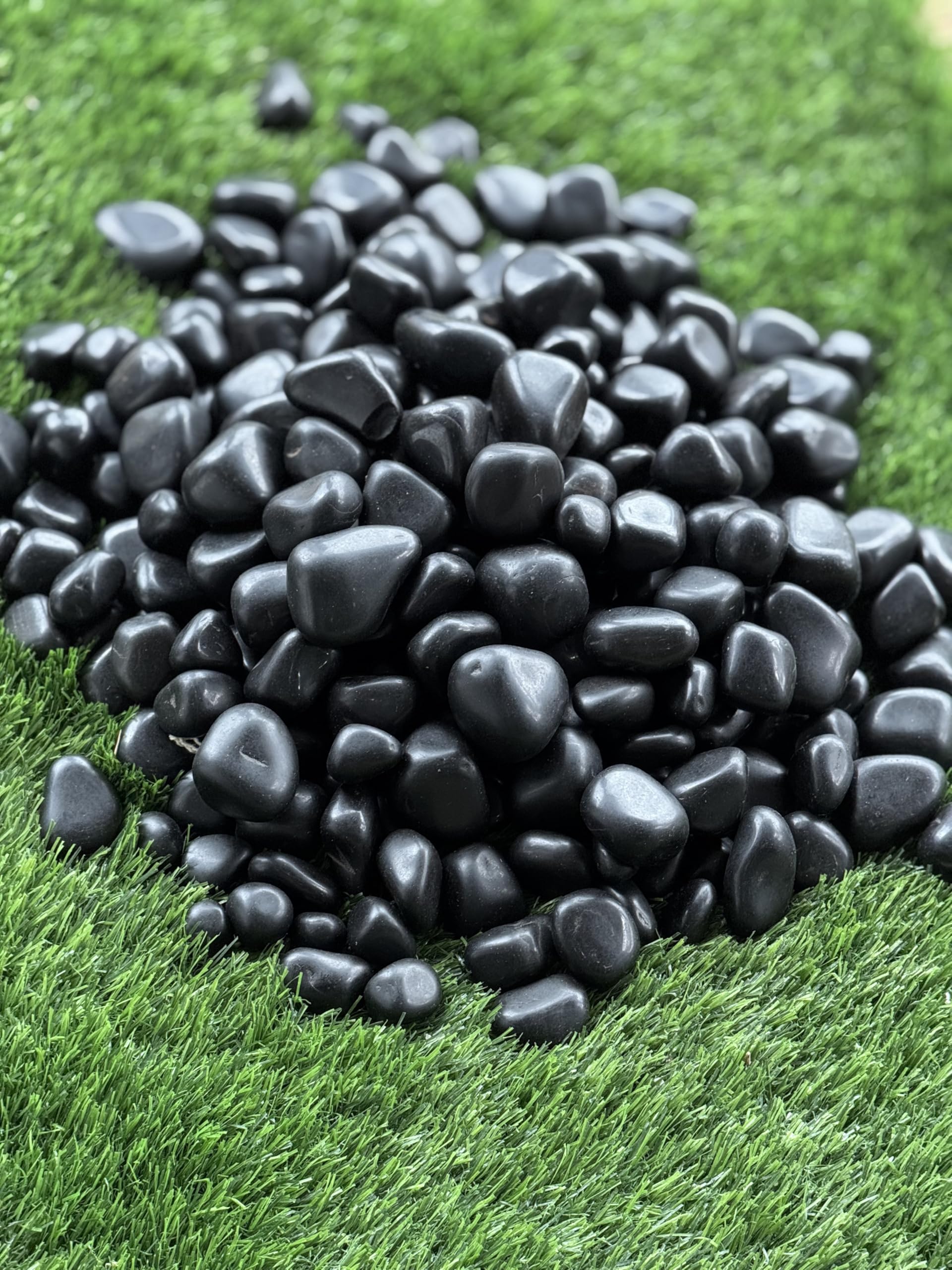 Polished Black River Rocks, Decorative Garden Pebbles, Natural Smooth Stones for Landscaping & Home Decor 1Kg-image-14