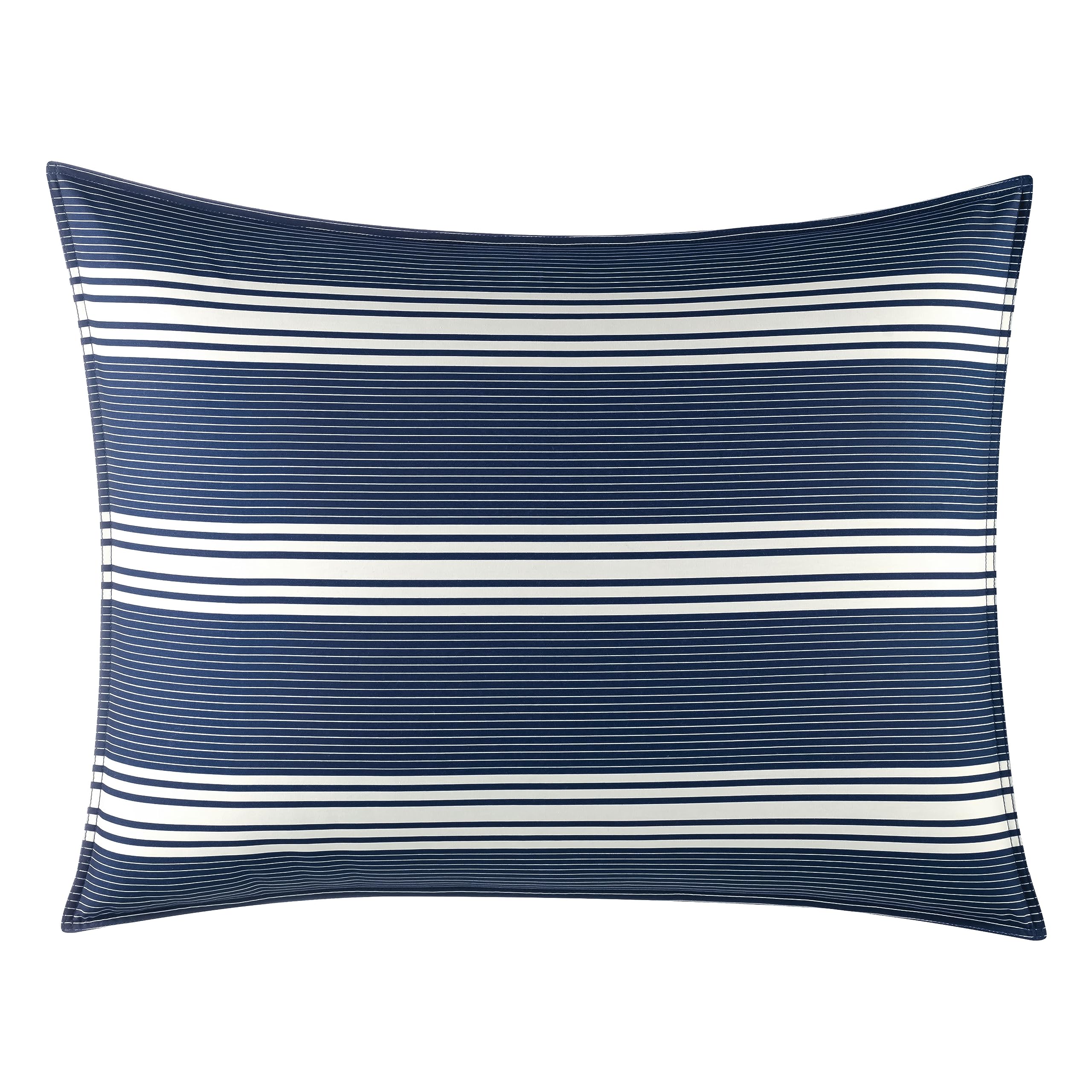 Nautica Home | Colección Craver | Funda de edredón a Rayas 100% algodón, acogedora, Suave, Duradera y Transpirable con Fundas a Juego, Juego de Cama de 3 Piezas, tamaño King, Color Azul Marino