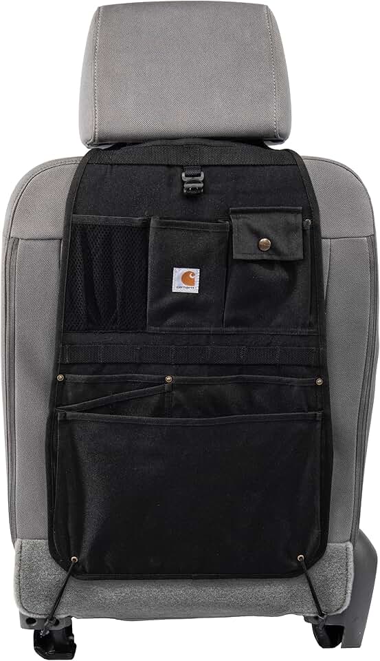 Carhartt Universal Nylon Duck Automotive Seat Back Organizer, Organization for Work and Kids, Black