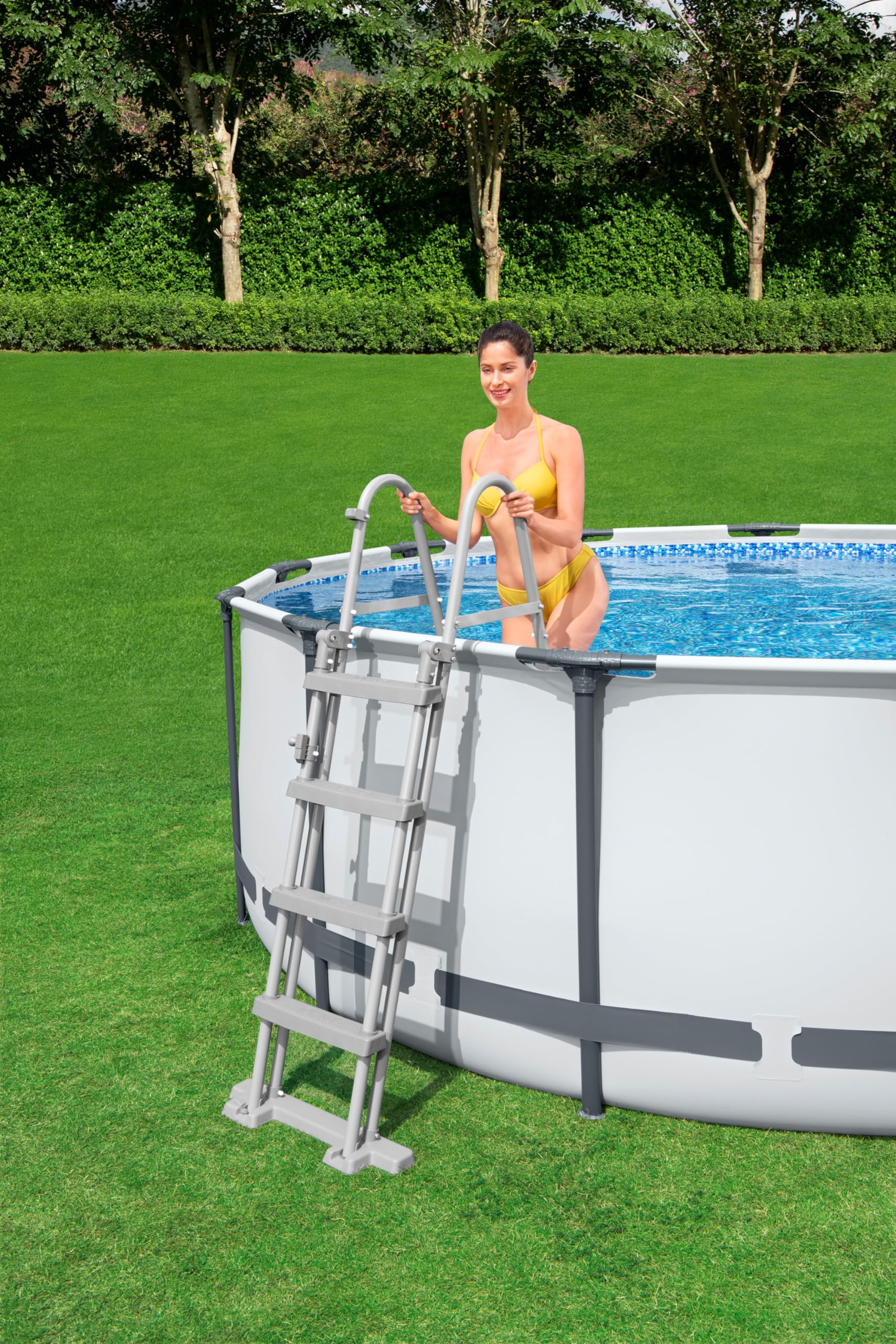 Echelle de sécurité 2 x 4 marches pour Piscine Hauteur 122 cm