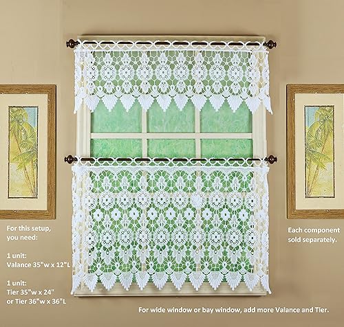 Miniatura 4 de Cortina de Medallón Macramé de Today's Curtain 30 cm, Blanco, 89 cm x 30 cm