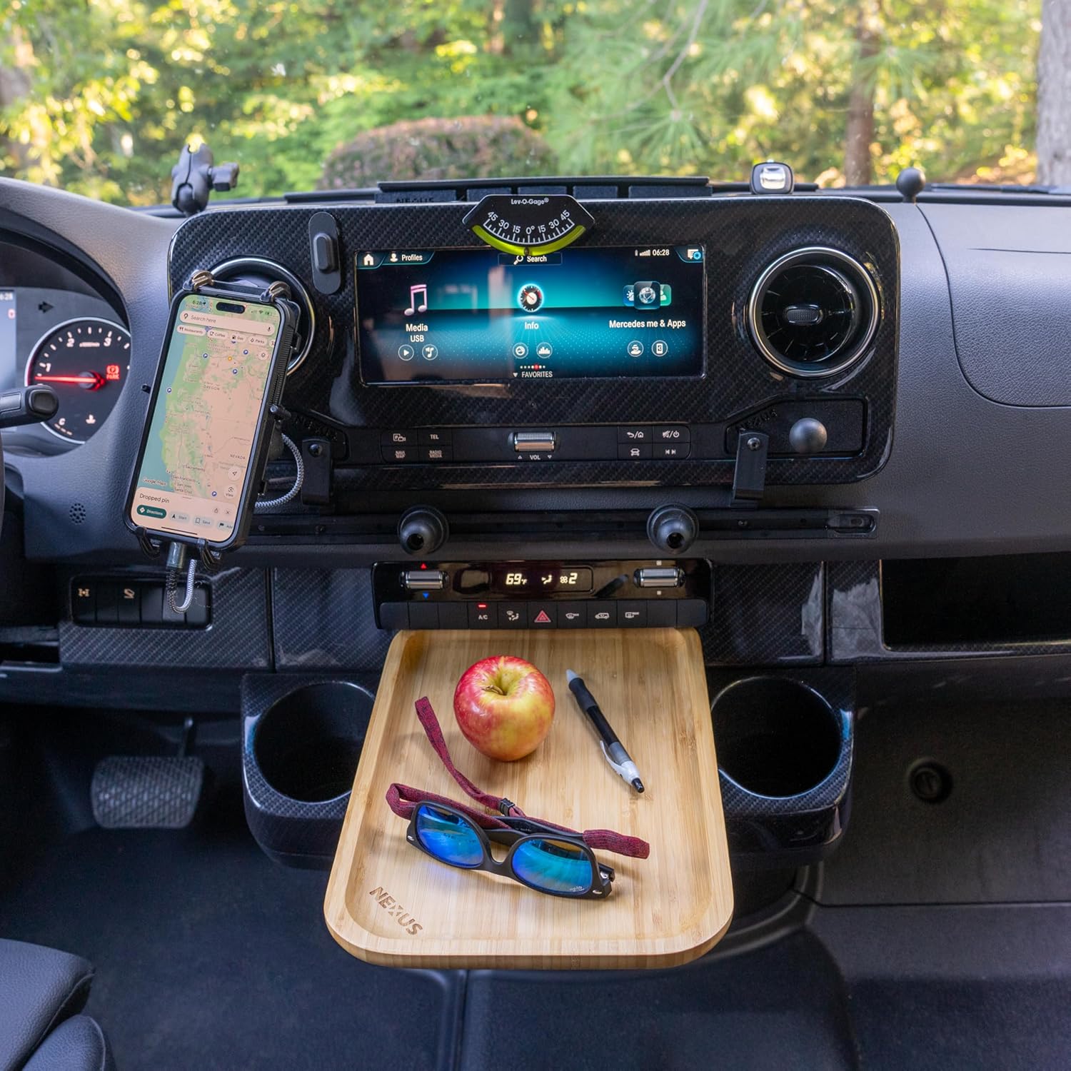 NEXUS Dash Tray for Mercedes-Benz VS30 Sprinter Van (10x14 inch Bamboo)
