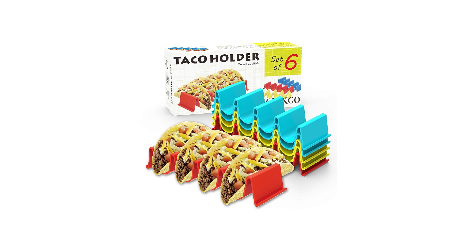 Amazon.com: Ginkgo Taco Holder Stand Set of 6, Colorful Taco
