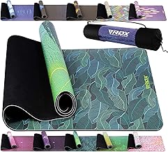RDX Yoga Mat PU 100% Natural Rubber, REACH ROHS Compliant, 6mm Thick Eco Friendly Non Slip, Carry Bag Strap Workout Manual, Stretching Pilates Aerobic Planks, Home Gym Fitness Men Women, 183x61x0.6CM