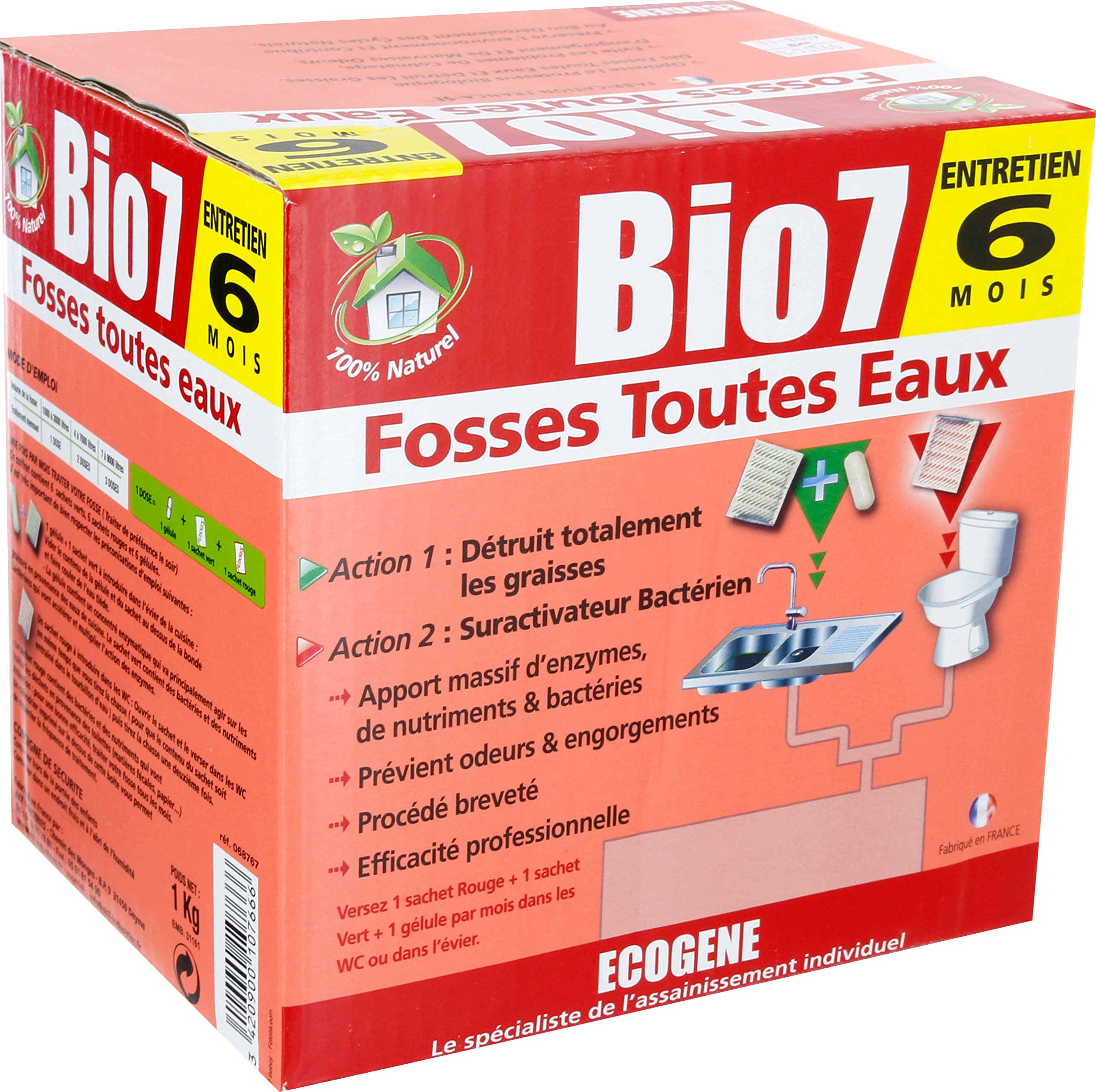 bio 7 Limpieza Para fosa Fosos, 1 kg