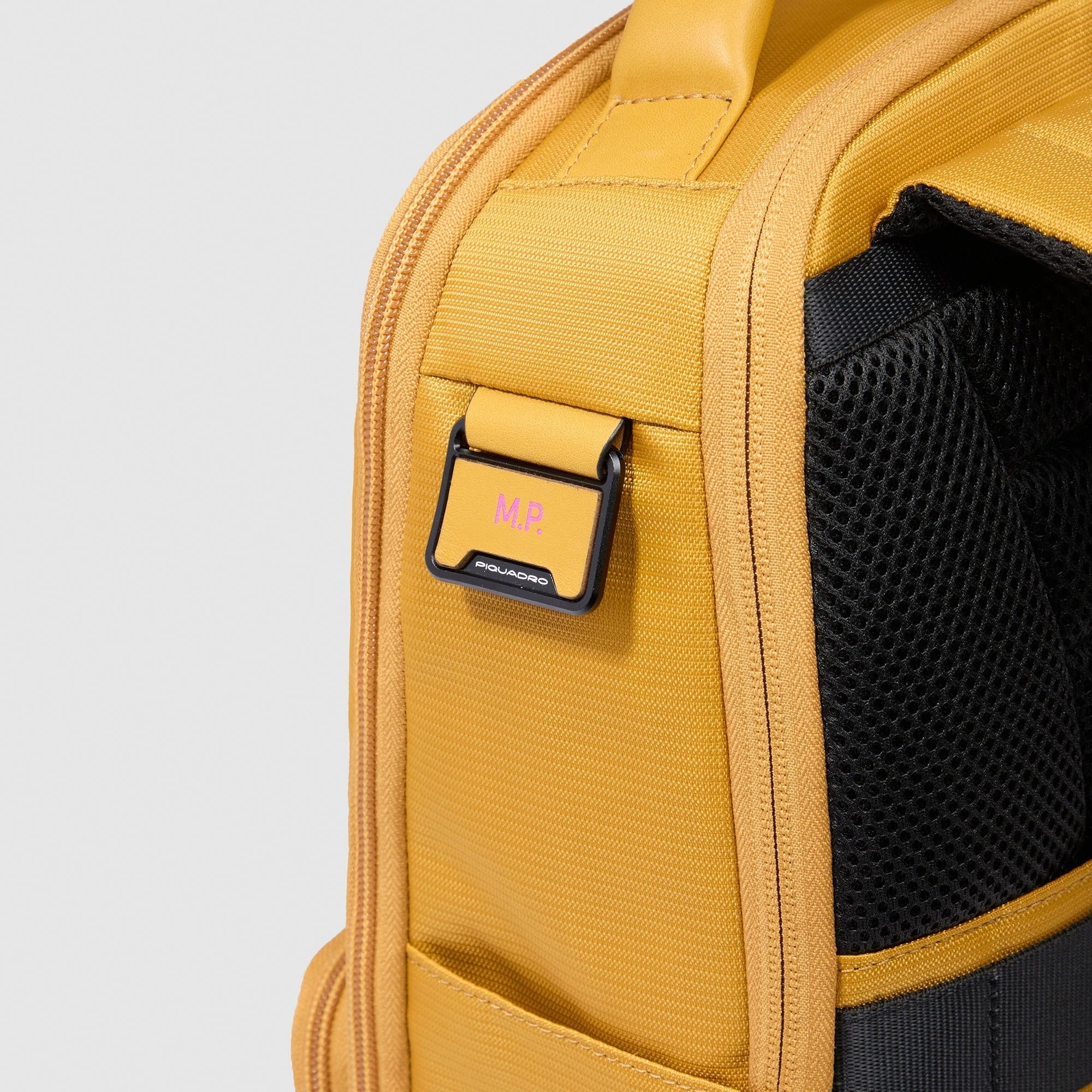 PIQUADRO – Zaino - Porta PC 14" - In Pelle e Tessuto Tecnico – Elegante e Funzionale – Uomo