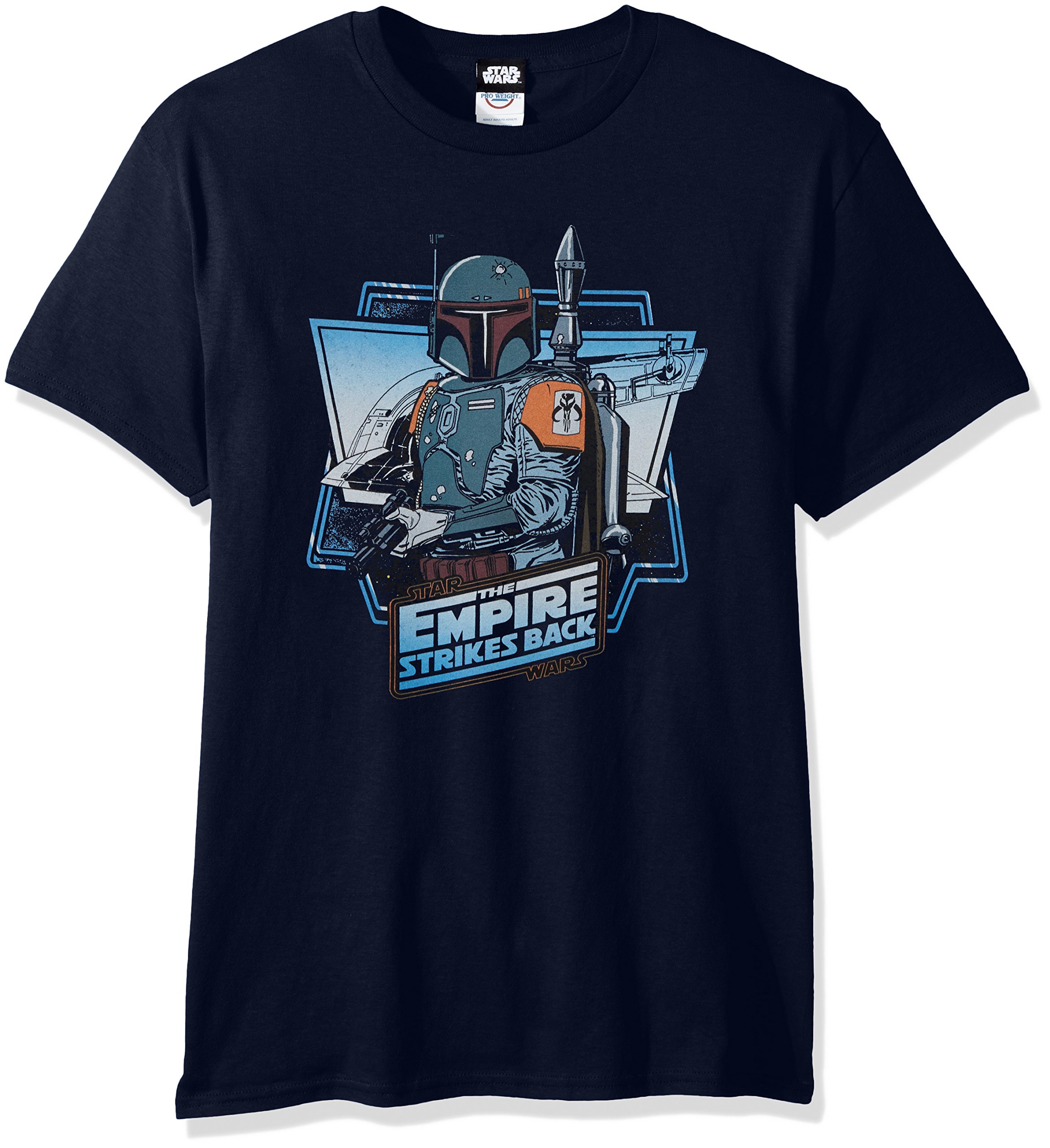 Star Wars Men's Empire Strikes Back Boba Fett T-Shirt, Navy, S