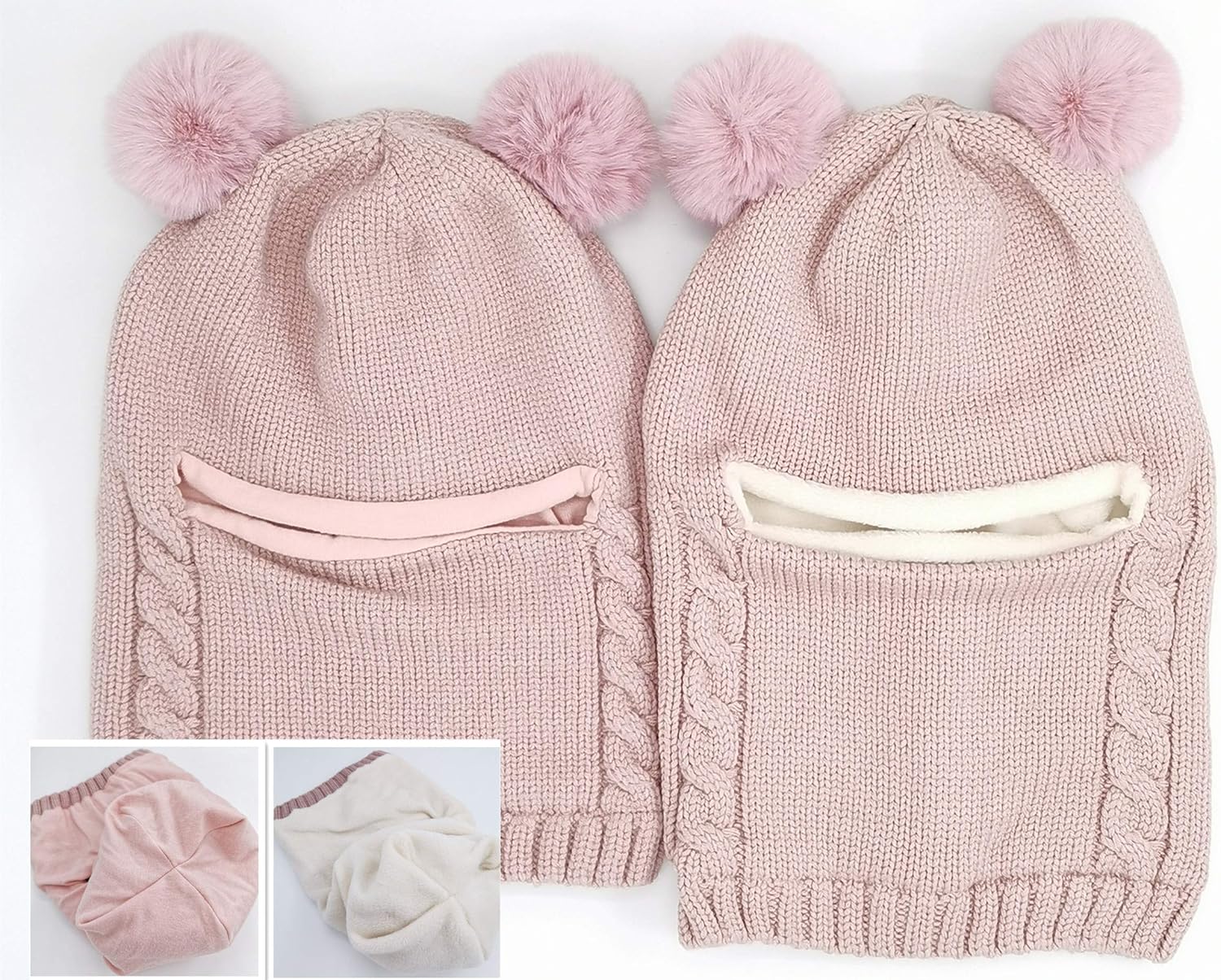 ZWA Baby Girls Boys Winter Hat Scarf Earflap Hood Scarves Toddler Kids - Image 3