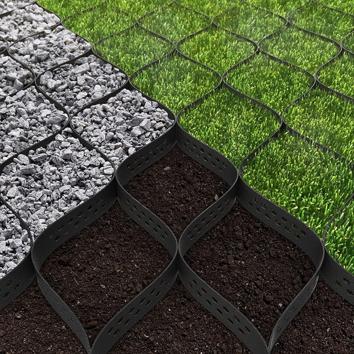 Géogrille stabilisatrice de gravier 10x6m pour allée de jardin net