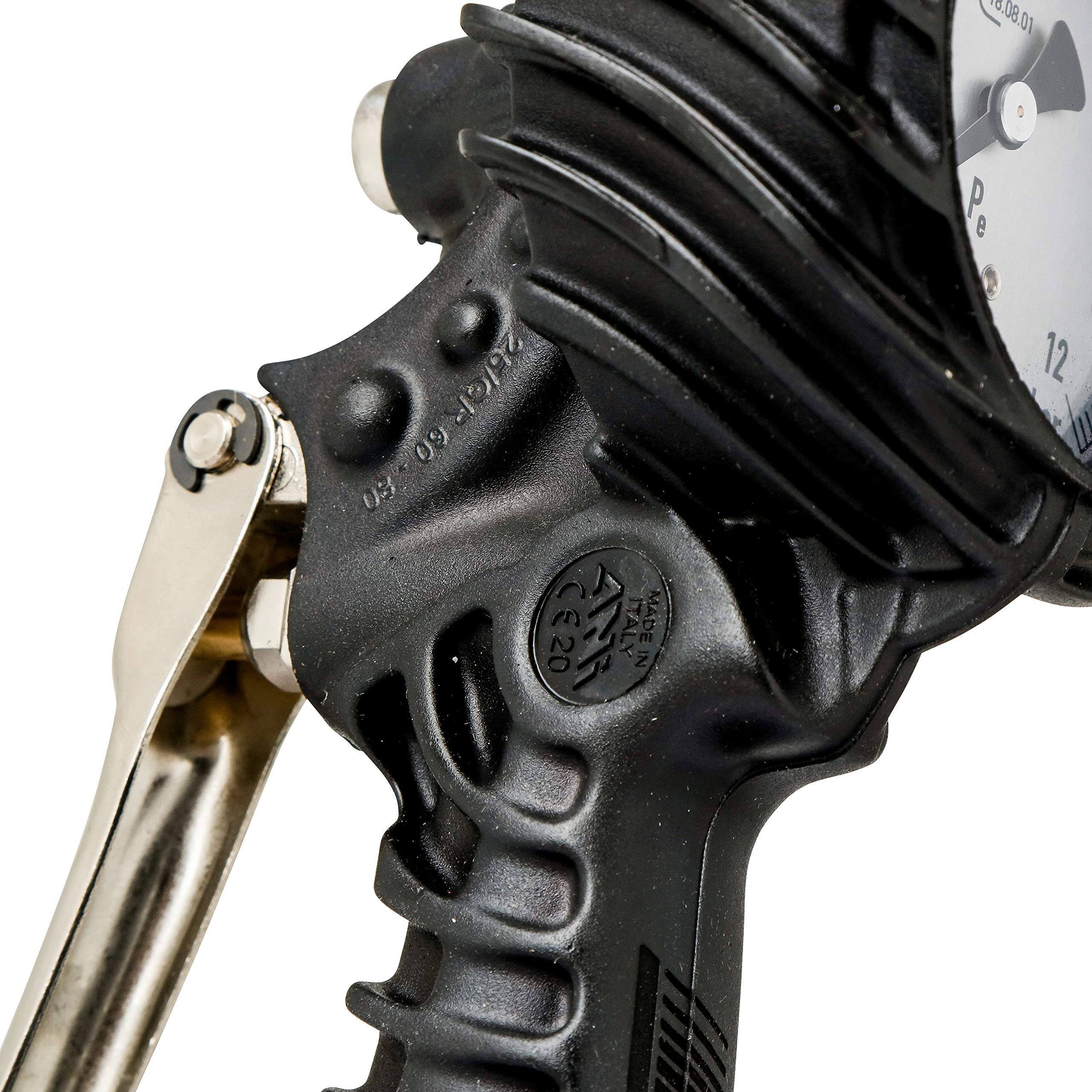 ABAC Gonfiagomme PRO - Approvato CEE - Manometro 80 mm - Tubo flessibile 1,5 m - Uso professionale (auto, camion) - Peso: 0,9 kg