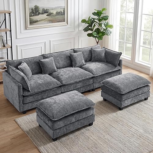 Miniatura 10 de Sofá seccional, cómodo sofá modular de nube, sofá modular de asiento profundo, sofá moderno en la nube, sofás modulares para sala de estar,