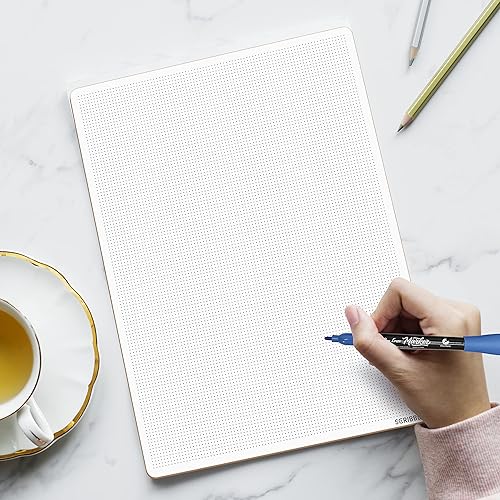 Miniatura 5 de Scribbledo Pizarra blanca de borrado en seco de puntos, 9 x 12 pulgadas, papel de cuadrícula de puntos para hogar, escuela, aula, niños y