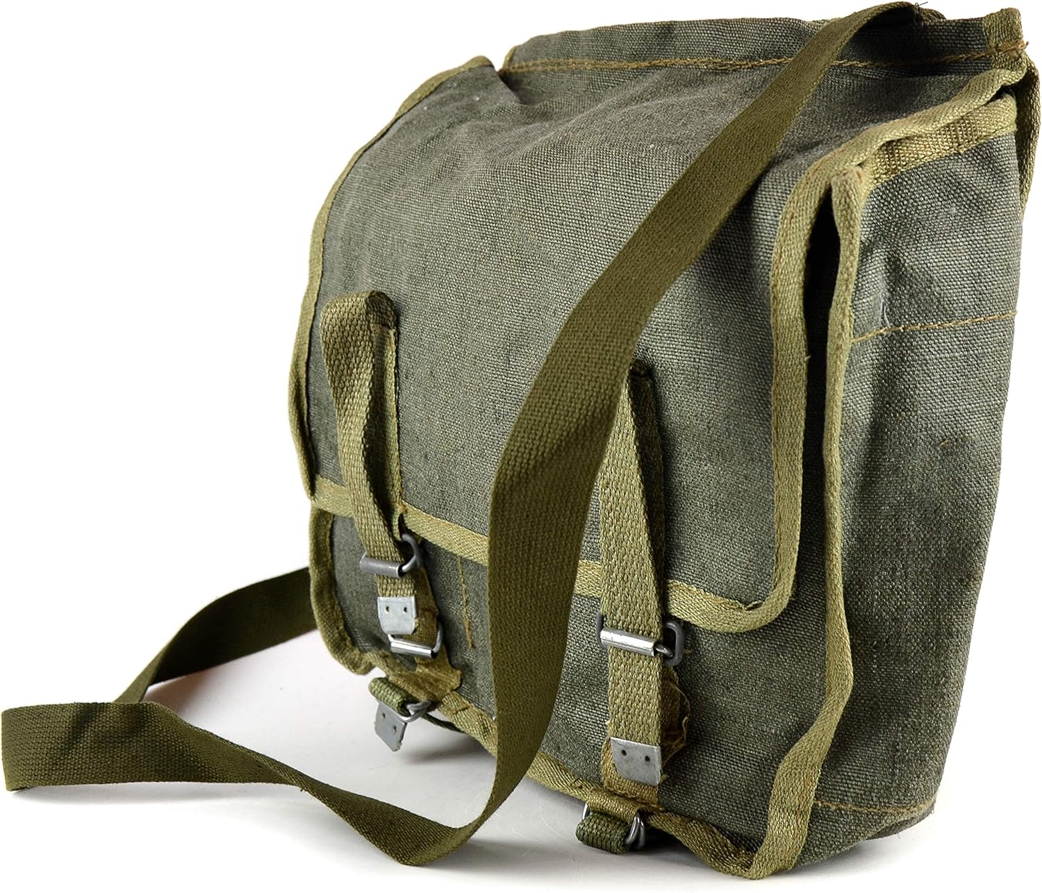 Polish army Original haversack canvas shoulder bag bread bag classic military Messenger daypack OD Olive - Image 4