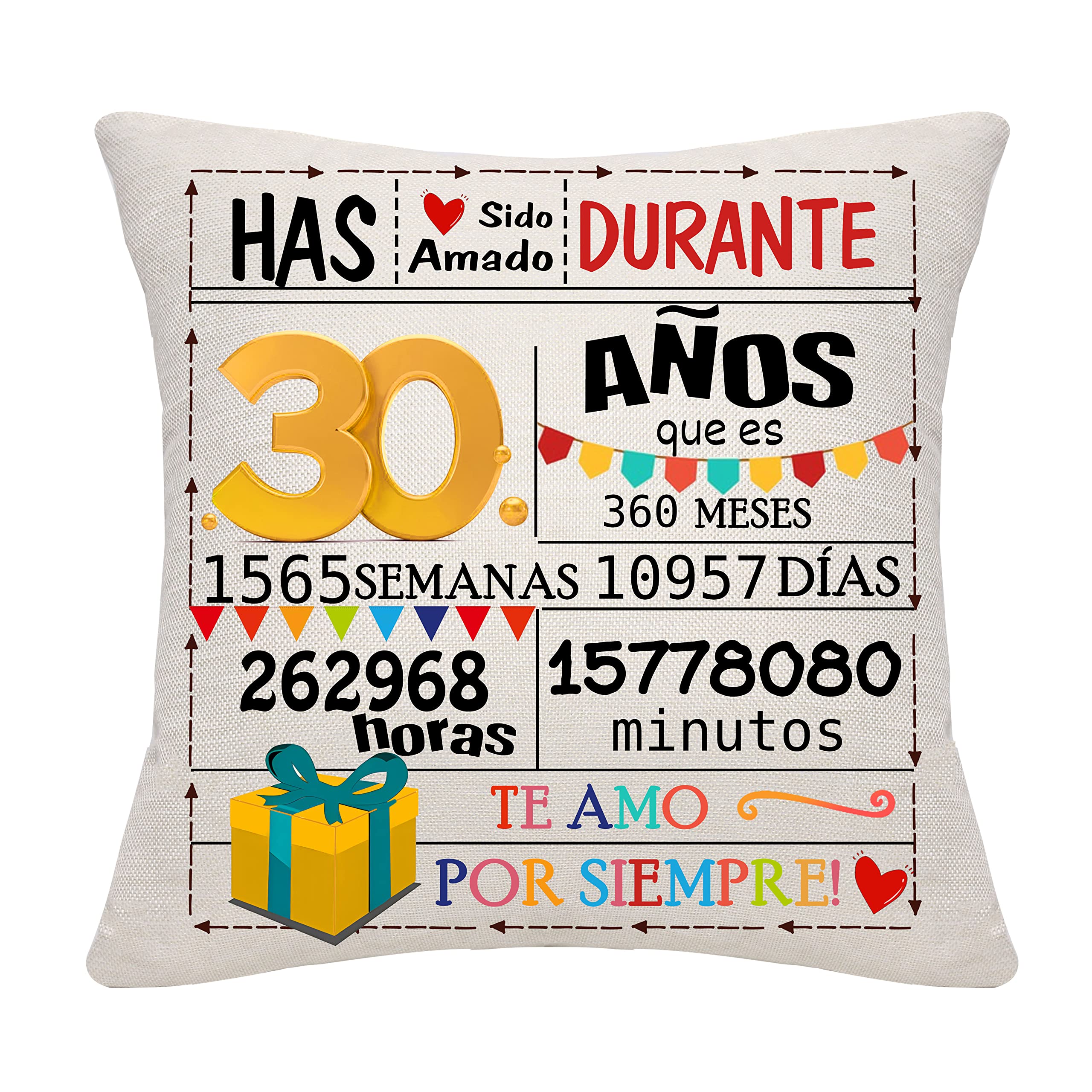 Regalo de 30 cumpleaños Funda de cojín para 30 años Mujeres Hombres Regalo para 30 cumpleaños 30 años Decoraciones de Regalo