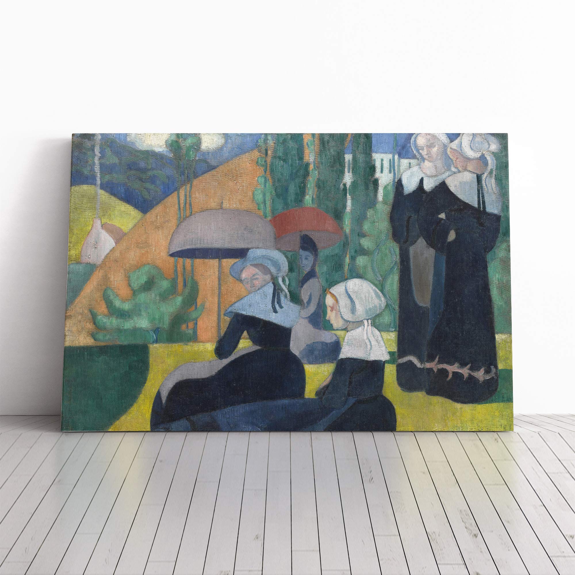 Emile Bernard Umbrella Canvas Print | Gallery Wrapped 30mm Frame Wall Art | 30x20 inches | Ready to Hang | Modern Picture | Living Room Bedroom Lounge Office