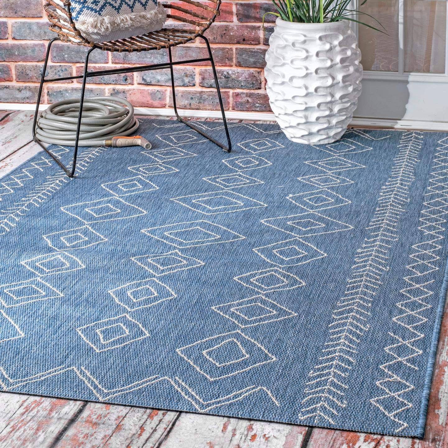 nuLOOM Serna Moroccan Indoor/Outdoor Area Rug, 3' x 4', Blue
