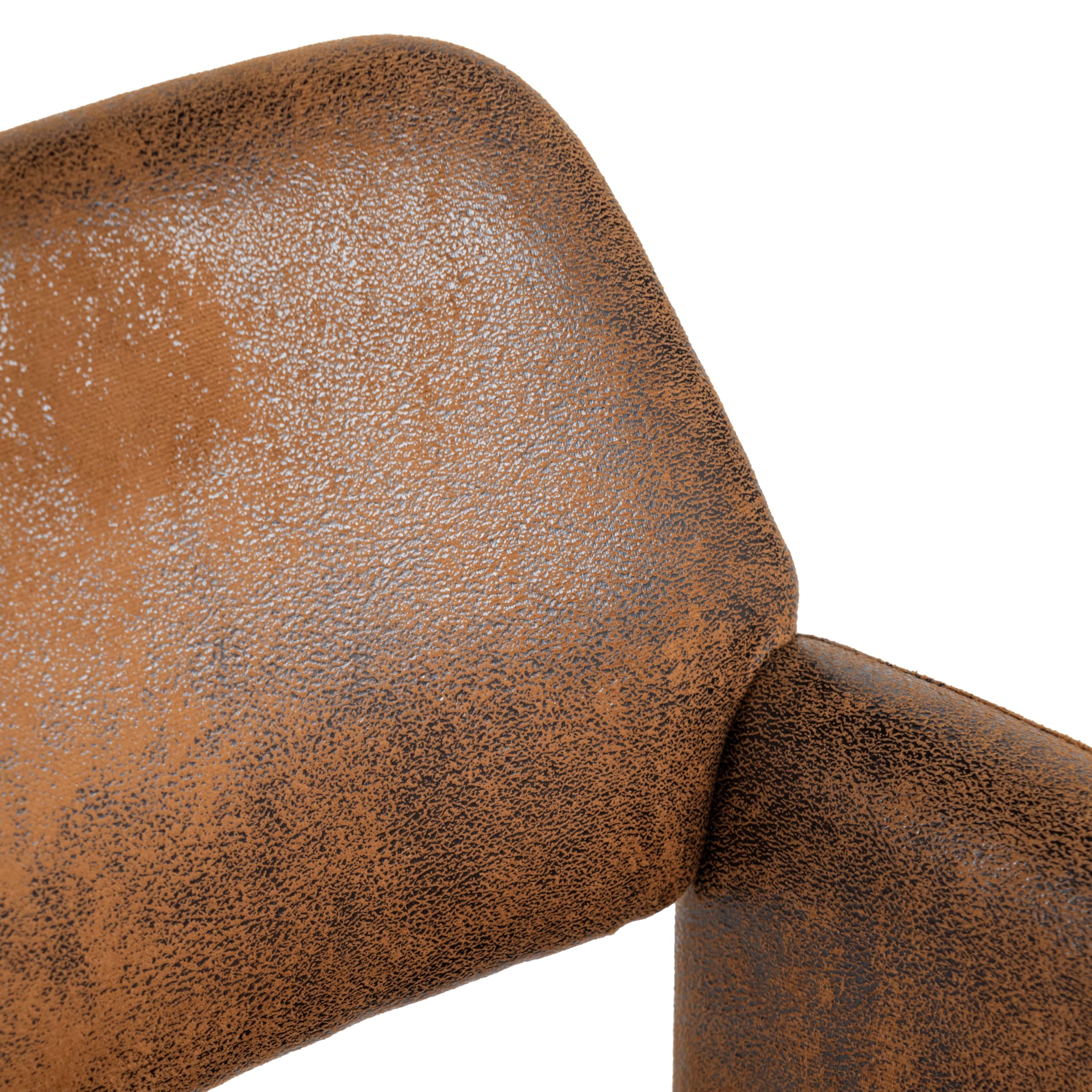 FurnitureR Chaise de Maquillage Pivotante, Siège de Chambre Réglable en Hauteur, Siège Creux Large et Respirant, Chaise D'habillage Rotative à 360°, Retro Marron Suede 56 x 55 x 75-85 cm