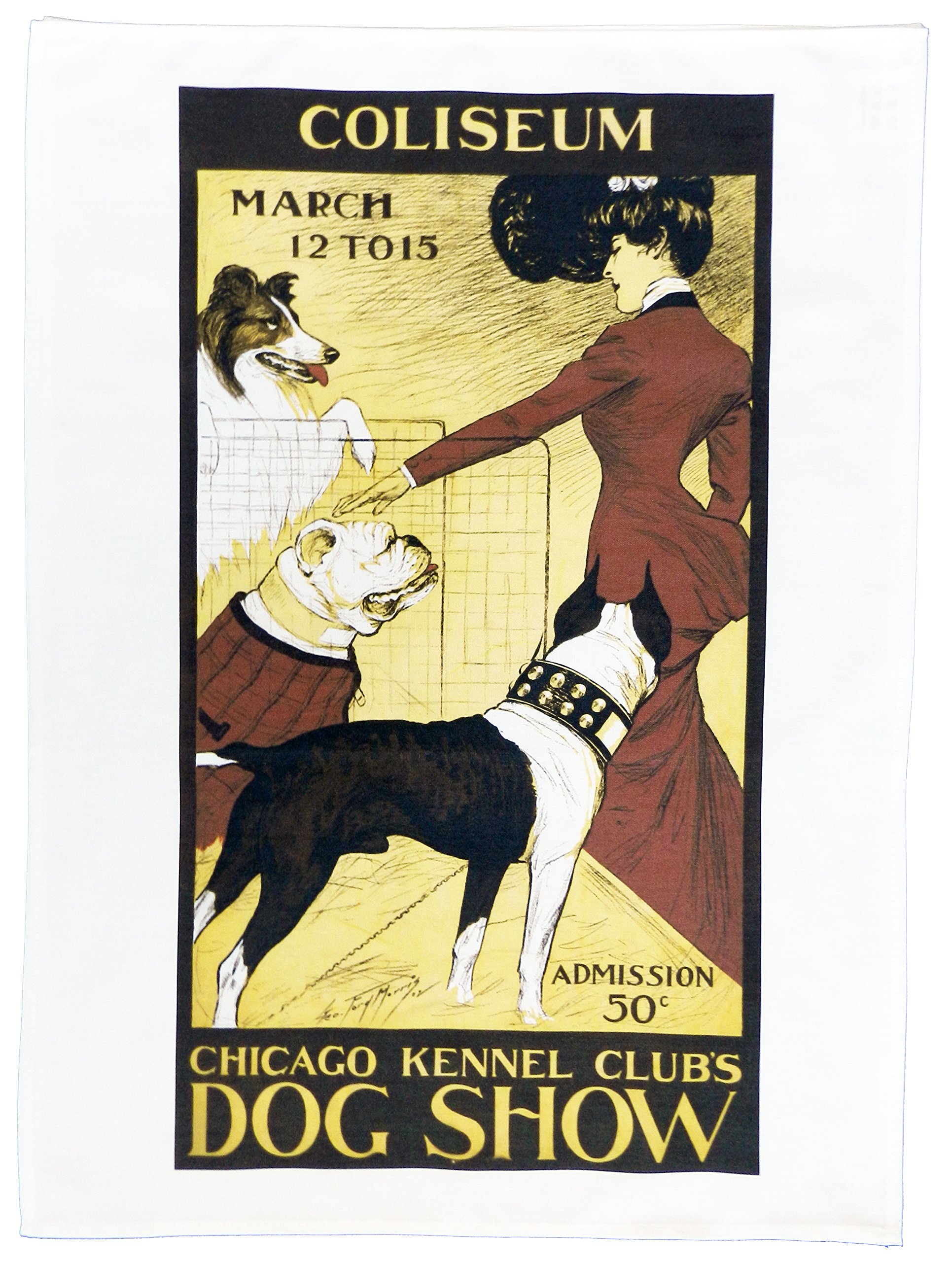 Half a Donkey The Dog Show - Retro Style Advertising Poster Style Large Cotton Tea Towel