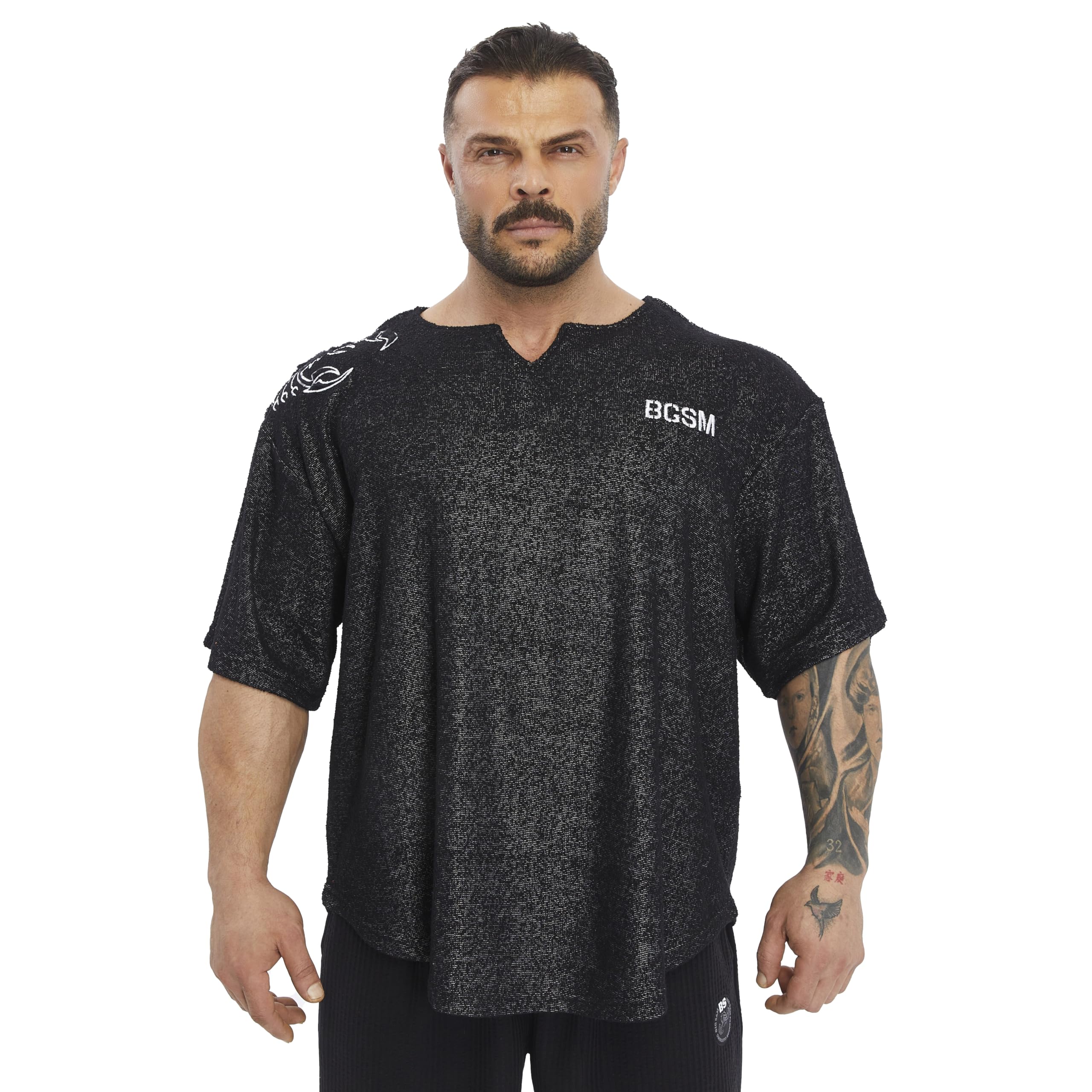 Men's Gym T-Shirt Active Wear Bodybuilding Lifting Oversize Rag Top | Towel Texture, Cotton Training Top