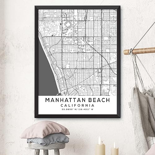 Miniatura 3 de Mapa de Manhattan Beach, California, Light 2 (16x20)