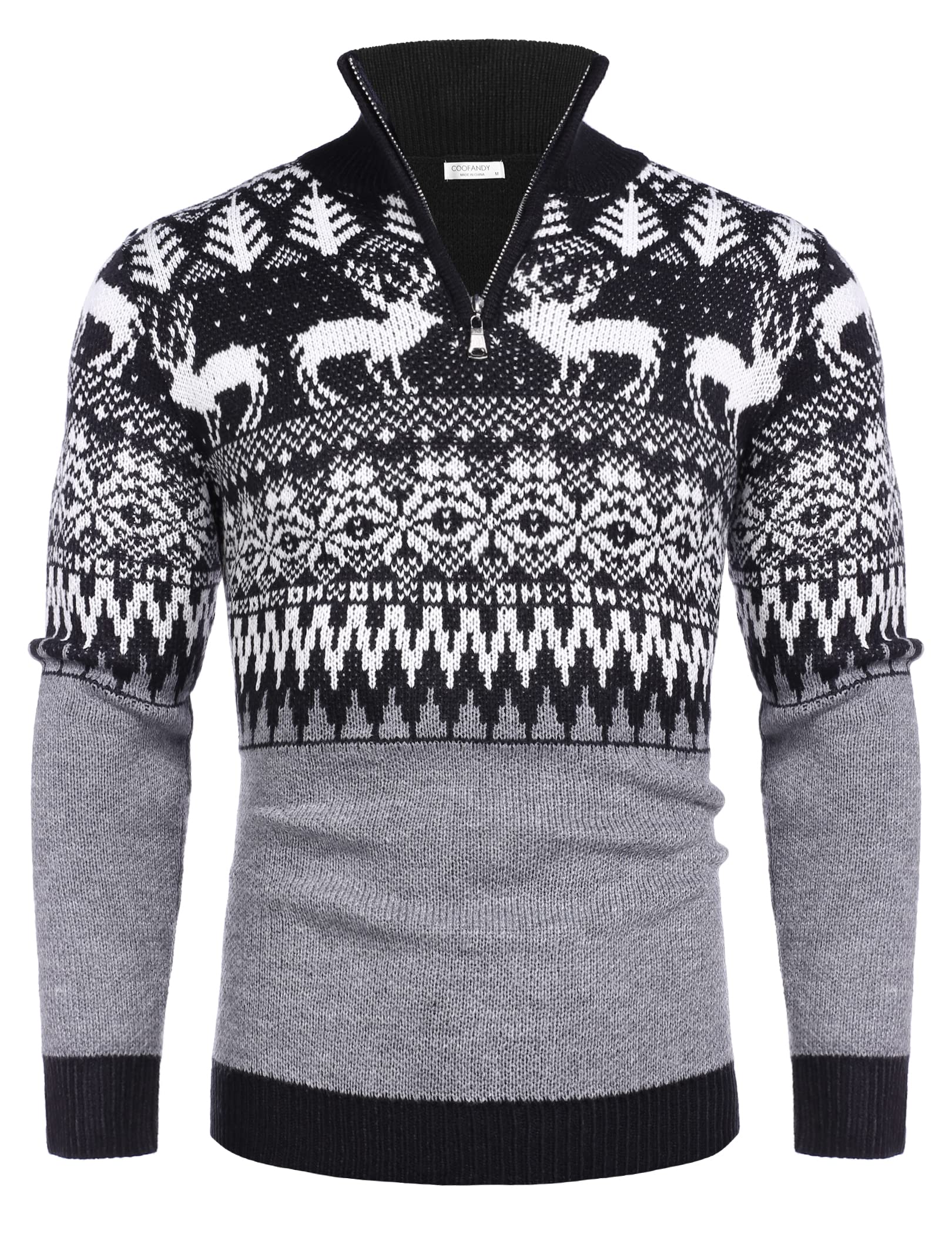 COOFANDY Pullover da uomo con cerniera a un quarto maglione casual polo maglione lavorato a maglia