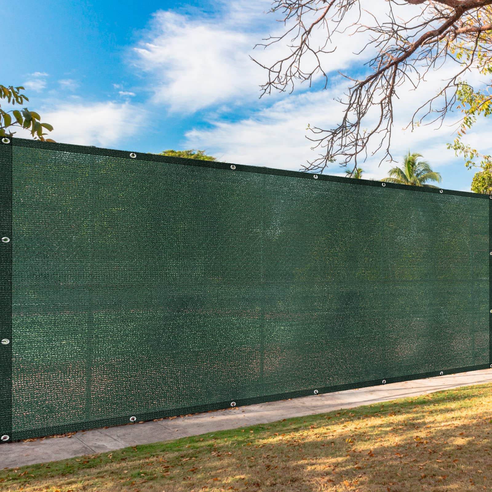 YEATHOR Balcony Privacy Screen 1.2×10m Privacy Netting 150 g/m² HDPE Garden Fence Screening with Holes & Cable Ties UV-Resistant Windbreak Fencing Covering for Backyard Balcony Terrace, Green