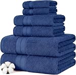 Modern Threads - Découpe de loft 6-Piece 100% Ensemble de serviettes en coton peigné - Serviettes de bain, Serviettes à main, & Vaisselle - Super absorbant & Séchage rapide - 600 GSM - Doucement & En peluche, Eucalyptus