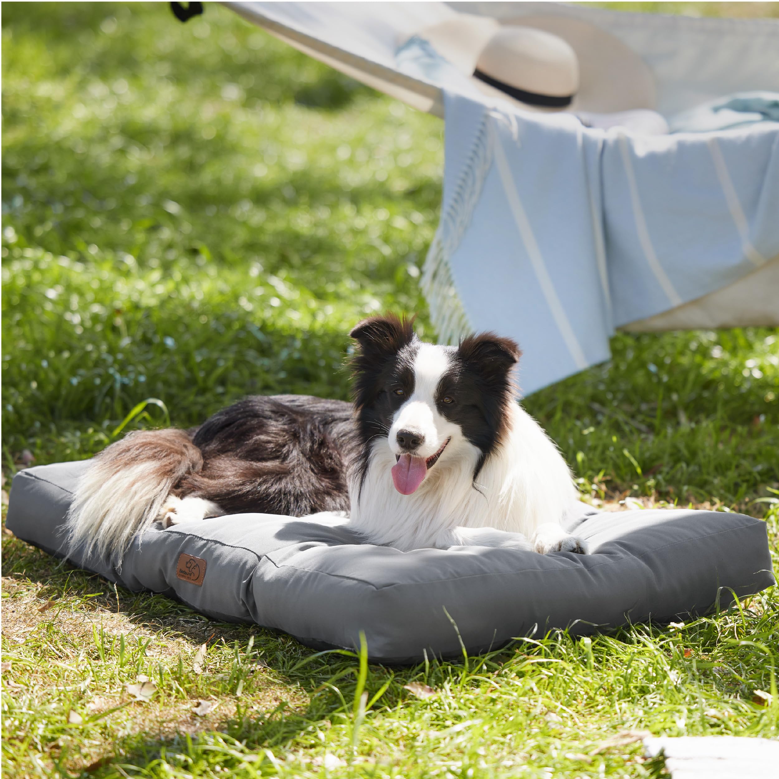 BEDSURE Hundekissen Grosse Hunde waschbar - 111x89cm Hundebett XL für große, mittelgroße Hunde Outdoor gepolstert Hundematte grau in 9cm Höhe, groß XL hundematratze für Haustiere