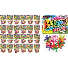 JA-RU Jumbo Jax Toy Set w/Rubber Ball 24 Jax Set Rainbow Neon 731-24p