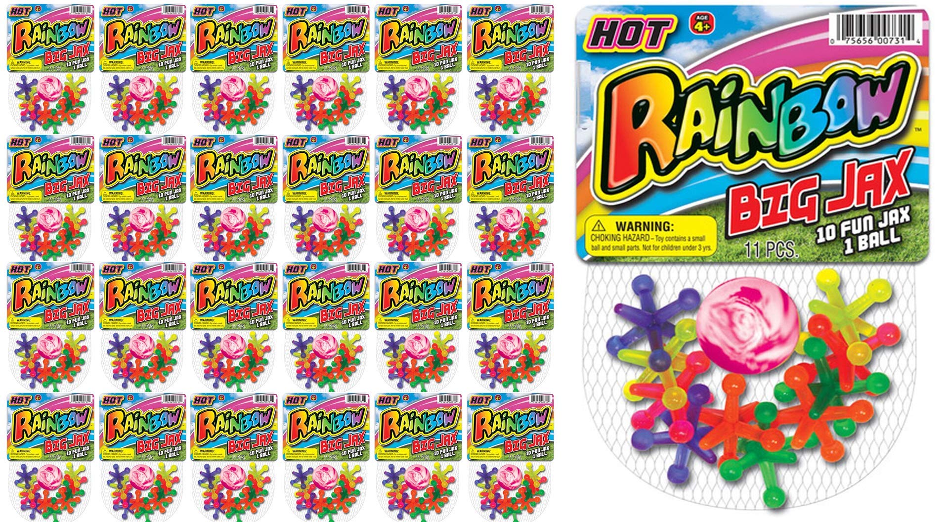 JA-RU New Big Jacks Toy Set (Pack of 1 Units) Kids Jax Classic Games Great Party Favors or Pinata Filler in Bulk. 731-1C 24 Pack Big Jax 731