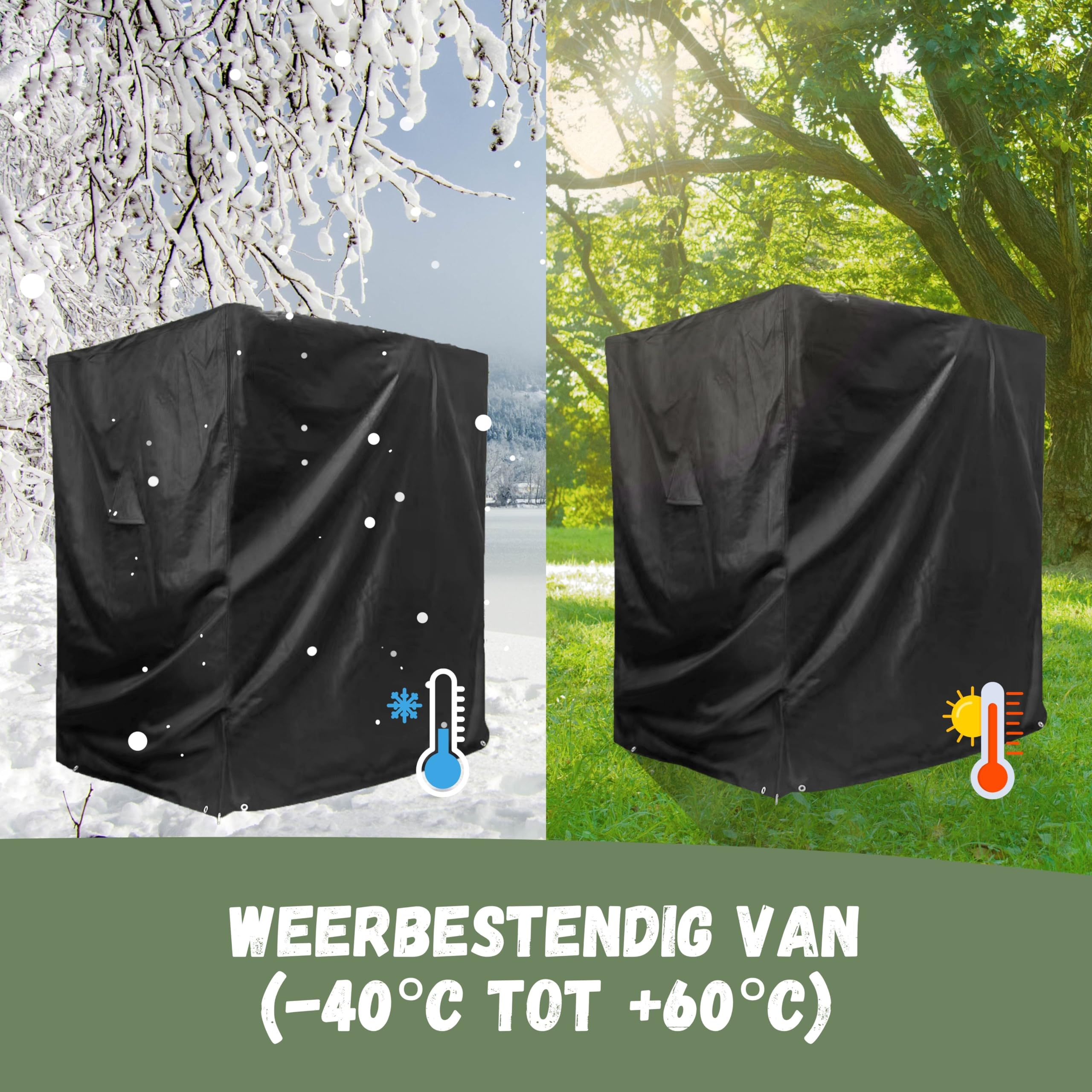 Riijk Strandkorb-Schutzhülle Strandkorbhülle Winterfest 600D Oxford Gewebe Wasserdicht UV Bestaendig 135 Cm Breit Gartenmoebel Abdeckung S0l830fr