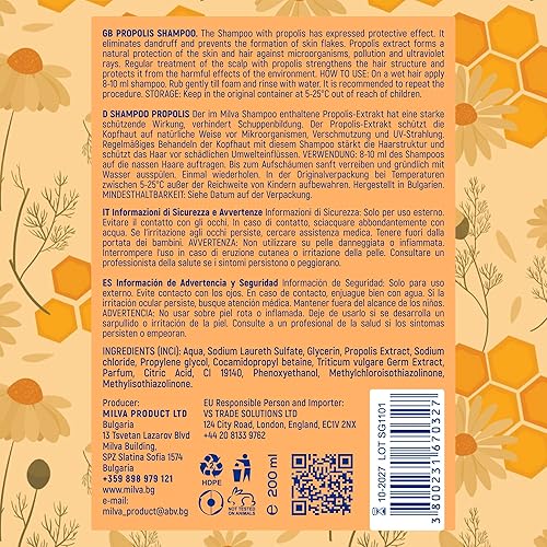 Miniatura 9 de Miel Bee Propóleos Champú - Fortalece el cabello, promueve el crecimiento, elimina la caspa, alivia el cuero cabelludo, detiene la picazón - 6.8fl