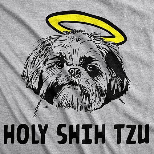 Miniatura 2 de Holy Shih Tzu - Camiseta divertida de perro Shitzu, camisetas de gráficos divertidos, Gris claro jaspeado