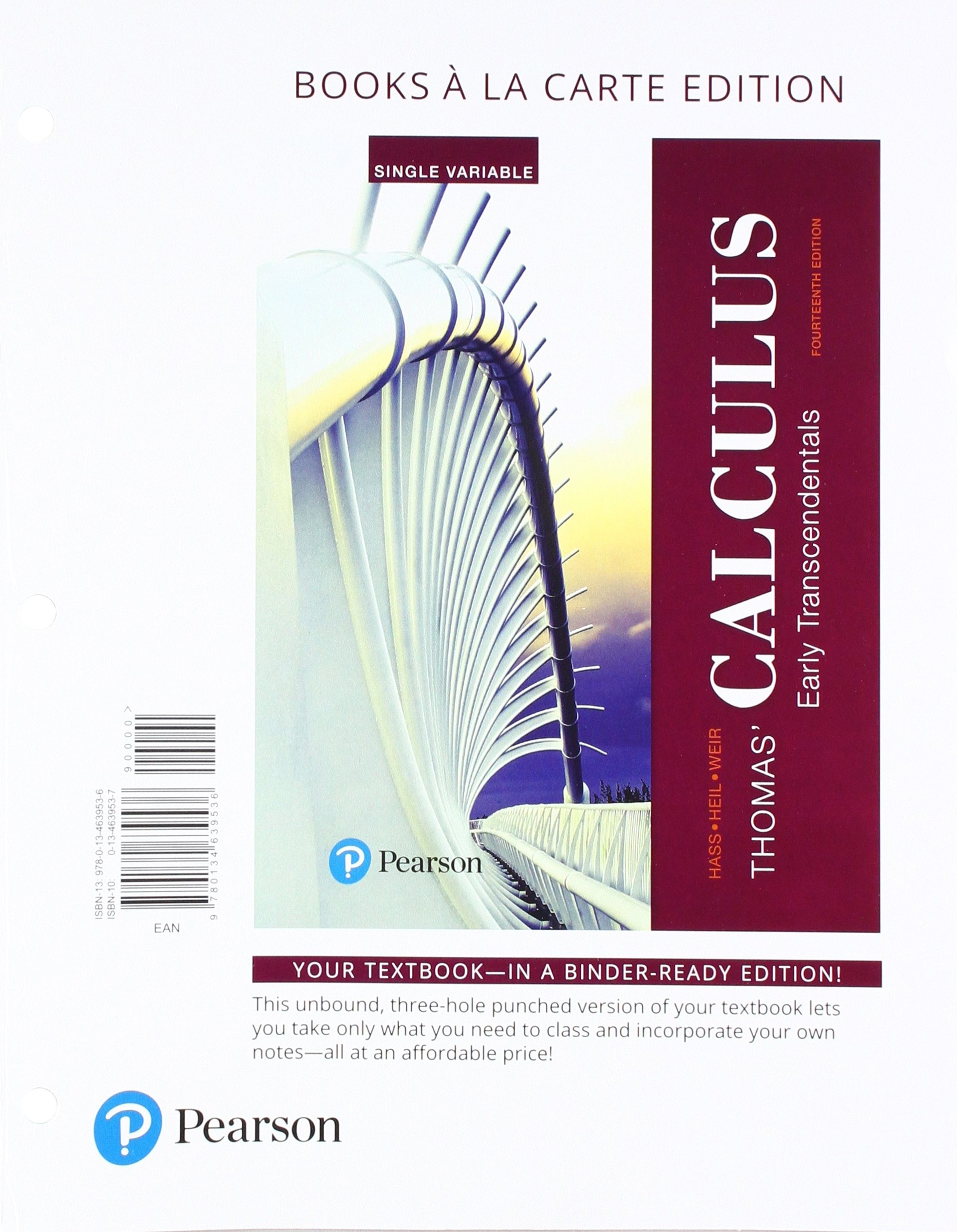 Thomas' Calculus: Early Transcendentals, Single Variable