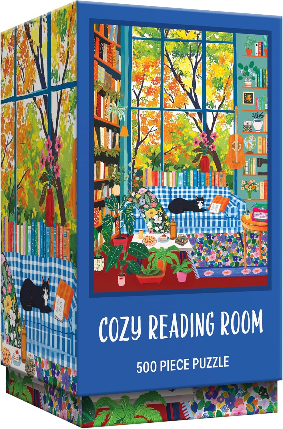 RoseArt - Vertical Visions - Cozy Reading Room - 500 Piece Jigsaw Puzzle - Warm & Inviting Book Nook Puzzle for Adults