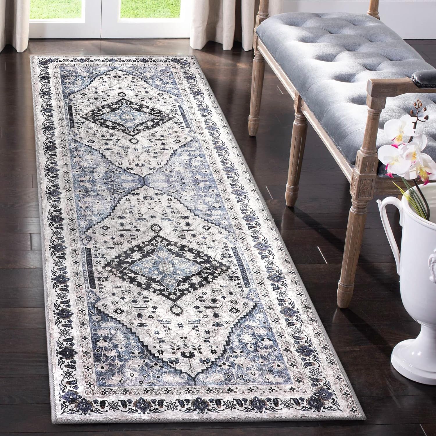Misiffa Area Rug Runner, 2'x6' Hallway NonSlip Washable