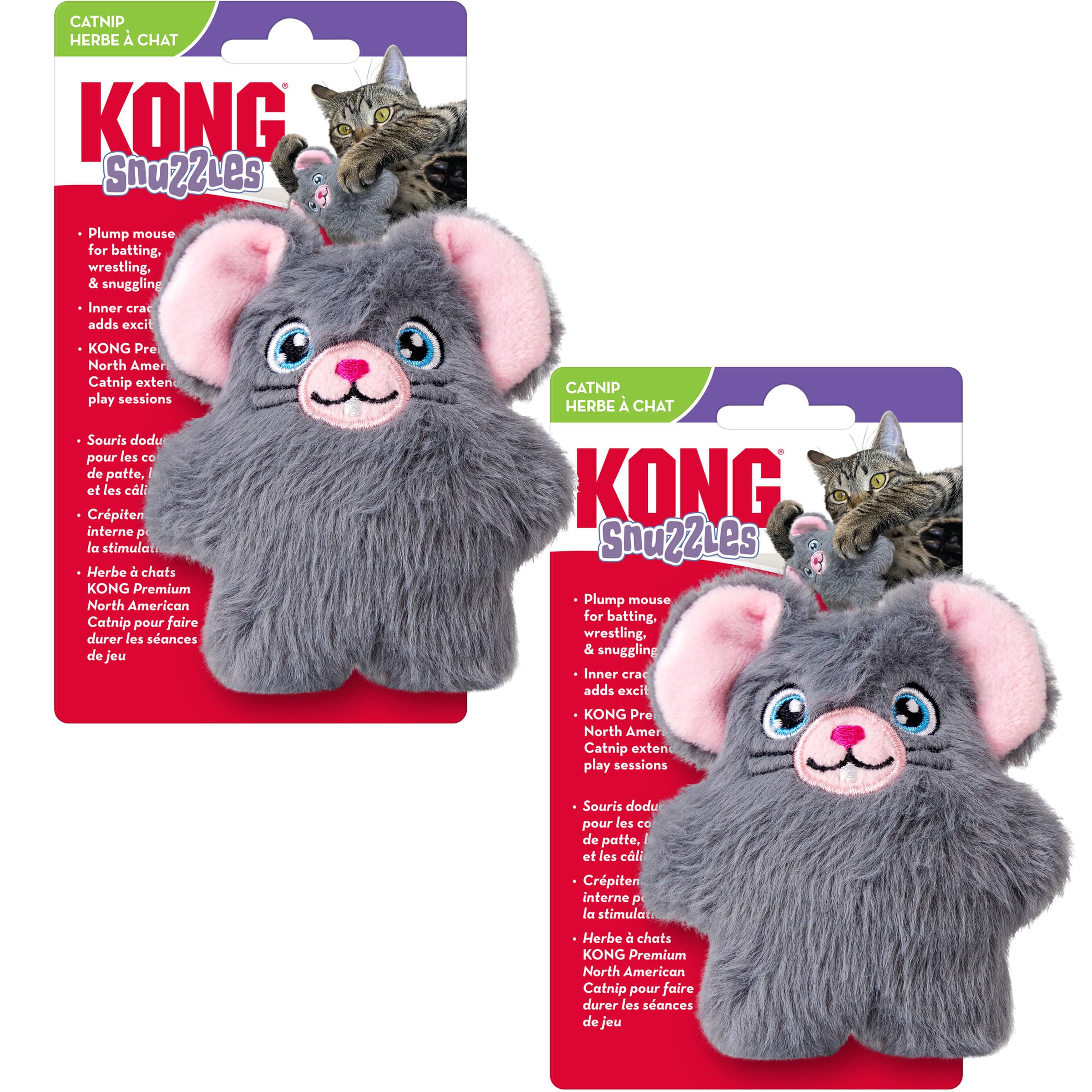 Cat Snuzzles Mouse Plush Cat Toy – Soft & Cuddly, Crackle Sounds, Premium North American…